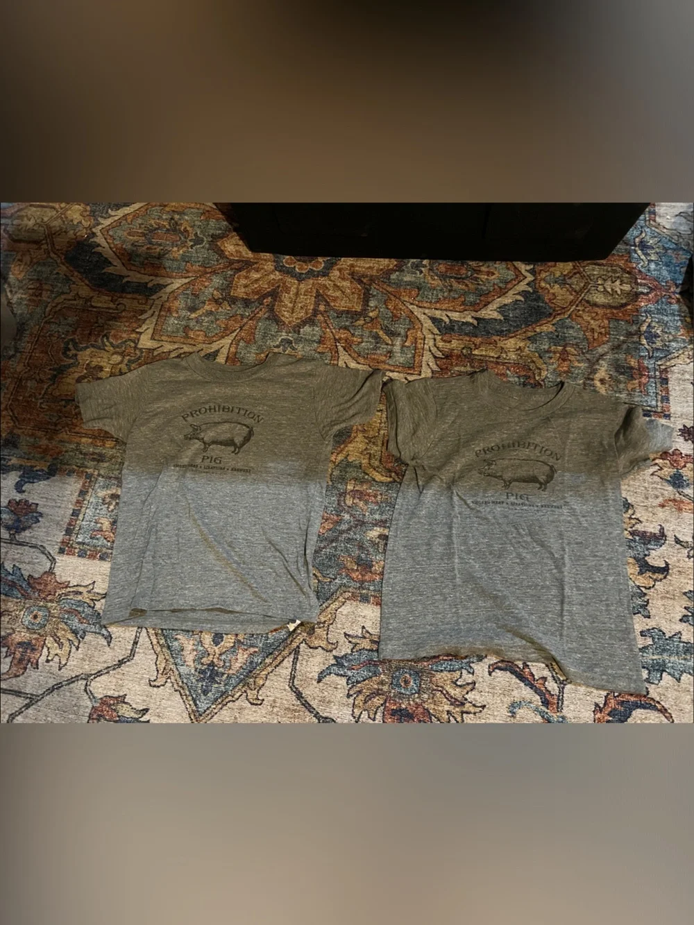 Two VERMONT Prohibition Pig Tee Shirts.   Kids 5-6  and Kids XL 14/Adult SM